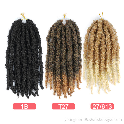 Butterfly Locs Crochet Hair 12inch Short Distressed Faux Locs Crochet Hair Pre Looped Natural Color  Butterfly Locs